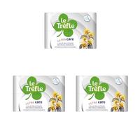 Le Trèfle Ultra Care Papier Toilette 4 Épaisseurs - 6 Rouleaux, 115 Feuilles par Rouleau, Enrichi en Lotion aux Extraits d’Hamamélis, Testé Dermatologiquement pour Peaux Sensibles, Blanc (Lot de 3)