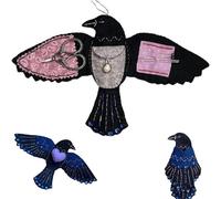 « Le Trésor du Corbeau - Gardien des Points » - Trousse gothique en feutrine faite main pour ciseaux, épingles, aiguilles et fil | Rangement portable pour loisirs créatifs | Symbole de sagesse (1Pc)