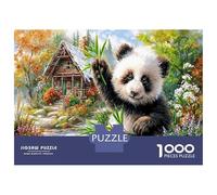 Le trésor National de la Chine Puzzles Jouet Éduchatif 1000 Piece Panda dans Cottage Jigsaw Puzzle Jeu De Famille Divertissement Créatif Aux Adultes Et Enfants 38x26cm/1000pcs