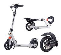 Le Tricycle Trottinette Pliable et réglable for Adulte, Double Frein, Roues de 200 mm, capacité de 150 kg, Multicolore(White)