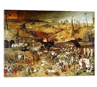 Le Triomphe de la Mort Tableau en verre acrylique de Pieter Brueghel d.Ä. 18 x 13 cm Marron Tableaux Décoration murale