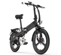 Le vélo électrique LANKELEISI G660,500 W, 48 V 12,8 Ah, 35 km/h, 110 km, 20 x 1,95,Noir et gris