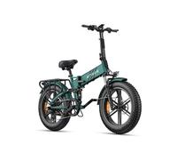 Le vélo électrique pliant ENGWE est équipé de pneus de 20 x 4 pouces de large, d'une batterie de 16 Ah, d'une suspension intégrale, d'une boîte de vitesses à 8 rapports et d'un moteur Engine Pro 2.0.