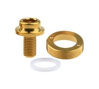Le vélo tourne les vis, Jeu de boulons de pédalier de vélo avec entretoises en nylon et cache-manivelle M8 x 15 mm, multicolore(Gold 1 Set)