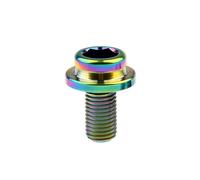 Le vélo tourne les vis, Jeu de boulons de pédalier de vélo avec entretoises en nylon et cache-manivelle M8 x 15 mm, multicolore(Rainbow)
