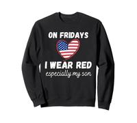 Le Vendredi, Je Porte du Rouge, en Particulier Mon Fils Deployed Son Design Sweatshirt
