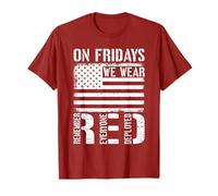 Le Vendredi, Nous portons du Rouge, souvenez-Vous de Tout Le Monde, Ancien Combattant déployé T-Shirt
