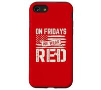 Le Vendredi, Nous portons Le Drapeau Militaire Rouge des États-Unis, souvenez-Vous de Tout Le Monde Coque pour iPhone SE (2020) / 7/8
