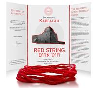 Le véritable fil rouge de la Kabbale, fait main et béni en Terre Sainte, 152 cm de long, pour jusqu’à 7 bracelets de protection, livré avec prière, mode d’emploi et certificat d’authenticité