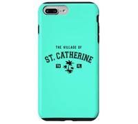 Le Village de St Catherine - Style Classique - Motif Palmiers Coque pour iPhone 7 Plus/8 Plus