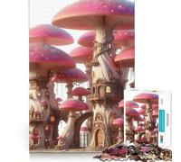 Le Village des Champignons Puzzle de 1000 pièces pour Adultes Jeu de réflexion Anti-anxiété Bords précis Cadeau attentionné (50x75cm)
