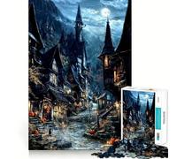 Le Village des Sorcières Puzzle de 1000 pièces pour Adultes Jeu de réflexion apaisant et divertissant Découpe de qualité supérieure Cadeau d'anniversaire 38x52cm