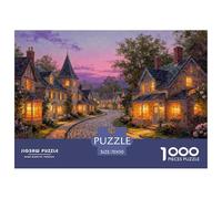Le Village en Pierre à la Pénombre Puzzle en Bois Imperméable Puzzles De 1000 Pièces pour Adultes Coloré Jeux Éducatifs