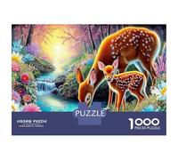 Le Village Magique 1000 Pièces De Puzzle en Carton Solide pour Un Jeu De Réflexion Et De Détente Cerfs ruisseau Magique Parfait comme Activité De Vacances Ou Cadeau d'anniversaire 70x50cm/1000pcs