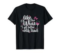 Le vin est comme Un Bon vin Qui s'améliore avec Le Temps T-Shirt Graphique avec Valeur, Homme, Noir, L
