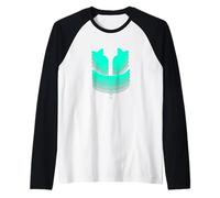 Le Visage Souriant de DJ Mallow 3D Turquoise Manche Raglan