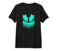 Le Visage Souriant de DJ Mallow Aqua T-Shirt Haut de Gamme