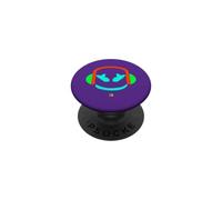 Le Visage Souriant de Funny DJ Mallow Clignote en Orange PopSockets PopGrip Adhésif