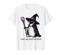 Le vol n'a jamais été Une Option Un bâton de sorcière Amusant en Forme de Pingouin T-Shirt