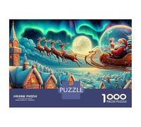 Le vol Nocturne de Père Noël Puzzle 1000 PiècesXmas Sleigh pour Experts Papier Recyclé Difficile sans Reflets Édition Limitée Qualité Premium 52x38cm/1000pcs