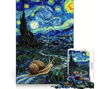 Le Voyage de l'escargot sous Les étoiles Puzzle Difficile de 1000 pièces pour Adultes Jeu de réflexion Stimulant Détente Douce Découpe précise Cadeau mémorable (38x52cm)