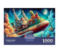 Le Voyage Magique de Père Noël Carton Épais Sleigh Cosmic Puzzle Amants De Famille Puzzle D'entraînement du Cerveau Idée Cadeau pour Adolescents 12-18 Ans 52x38cm/1000pcs