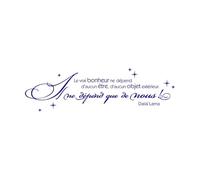 Le vrai bonheur ne dépend de rien Sticker mural Bureau Citation de motivation inspirante-S-17x56cm-Dark Blue