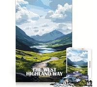 Le West Highland Way, Écosse Puzzle de 1000 pièces pour Adolescents développe la mémoire, apaise l’Esprit, Divertissement, Bords Nets, Cadeau attentionné (38x52cm)