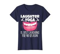 Le Yoga du Rire est Juste Rire sans Raison méditation T-Shirt, Femme, Bleu Marine, L