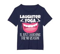 Le Yoga du Rire est Juste Rire sans Raison méditation T-Shirt, Femme Grandes Tailles, Bleu Marine, 1X