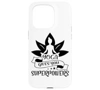 Le Yoga Vous Donne des Super pouvoirs en Posture de méditation Lotus Coque pour iPhone 15 Pro