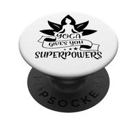 Le Yoga Vous Donne des Super pouvoirs en Posture de méditation Lotus PopSockets PopGrip Adhésif
