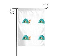 Le YYHWHJDE Le garçon et le renard dans la tente La taille précise de ce drapeau de jardin est de 30,5 x 45,7 cm, ce qui est un rapport d'or soigneusement conçu. Il s'adapte parfaitement à la grande