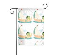 Le YYHWHJDE Le petit pois dans le voilier La taille précise de ce drapeau de jardin est de 30,5 x 45,7 cm, ce qui est un rapport d'or soigneusement conçu. Il s'adapte parfaitement à la grande majorité