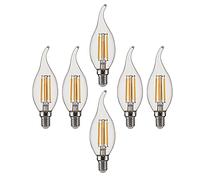 LE ZYUJIA 6 Paquets D'ampoules à Bougie LED E14 6W(Équivalent à 60W)600LM Ampoule à Filament LED C35 Non Dimmable,Lampe Candélabre à Économie D'énergie Vintage 2700K Blanc Chaud