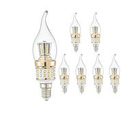 LE ZYUJIA Ampoules Bougies LED E14 10W Petites Ampoules à Vis Candélabre LED pas à Intensité Variable Lustre Blanc Froid 6000K Lampes à Économie D'énergie Vintage(Équivalent à 90W) 6 Paquets