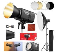 LE200Bi/LE300Bi Kit Godox de lumière continue avec boîte à lumière, trépied CRI98+, contrôle Bluetooth/DMX pour studio (noir, LE200BI)