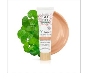 LÉA NATURE SO BiO étic| CC Crème Color Control certifiée Bio - Perfect | Clair | Soin embellisseur | Anti-rougeurs, Anti-fatigue, Anti-teint terne |Centella asiatica bio | Vegan|Made in France|30 ml