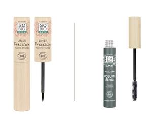 LÉA NATURE SO BiO étic | Routine Maquillage Yeux - Eyeliner Précision (Noir - 3 ml) + Mascara Volume Absolu (Noir - 8 ml) | Certifié bio | 100% de pigments d’origine naturelle | Made in France
