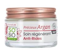 LÉA NATURE SO BiO étic| Soin Régénérant Anti-rides Nuit - Précieux Argan | Peau plus ferme et rebondie | Rides réduites | Huile d’Argan Bio | 99% d'origine naturelle | Made in France| 50 ml