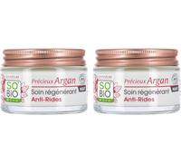 Léa Nature So Bio Étic Soin Régénérant Anti-Rides Nuit ¿ Précieux Argan Peau Plus Ferme Et Rebondie Rides Réduites Huile D¿Argan Bio 99% D'origine Naturelle Made In France Lot De 2x50 Ml