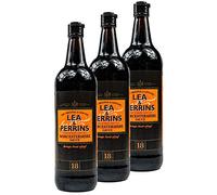 Lea & Perrins - Lot de 3 sauces Worcestershire originales dans une bouteille en verre de 568 ml (sauce assaisonnement) - Sauce Worcester traditionnelle anglaise Worcester