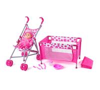 Lea Poupée Jeu 8 Pièces Avec Poussette Lit Et Accessoires