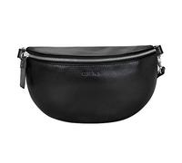 Leabags Cali Petite Sacoche Ventrale en Cuir véritable | Sac Banane avec Fermeture éclair | Sac bandoulière pour Femmes | 23x5x13 cm | Noir