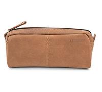 LEABAGS Étui à crayons en cuir | Grand étui à stylos en cuir véritable | Trousse à crayons pour le travail, l'université et l'école | Étui à crayons | Étui à stylos | Étui en cuir | Naturel brun moyen