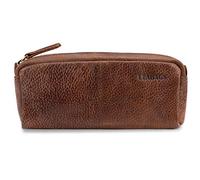 LEABAGS Étui à Crayons en Cuir | Grand étui à stylos en Cuir véritable | Trousse à Crayons pour Le Travail, l'université et l'école | Étui à Crayons | Étui à stylos | Étui en Cuir | Amber