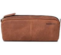 LEABAGS Étui à Crayons en Cuir Véritable | Grand Trousse pour Stylos et Crayons | Pour le Travail, l'Université et l'École | Naturel Brun Clair