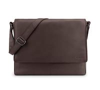 LEABAGS Sac à bandoulière en cuir Oxford I Sac pour ordinateur portable jusqu'à 15 pouces I Messenger Bag en véritable cuir de buffle au look vintage I Sac à bandoulière I Sac de travail I 38x10x31cm