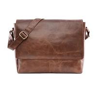 LEABAGS Sac à Bandoulière en Cuir pour Hommes et Femmes | Ordinateur Portable jusqu'à 15 Pouces | Sangle d'Épaule | Messager | Travail | Enseignant | Cognac Vintage