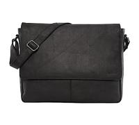 LEABAGS Sac à Bandoulière en Cuir pour Hommes et Femmes | Ordinateur Portable Jusqu'à 15 Pouces | Sangle d'Épaule | Messager | Travail | Enseignant | Nature Noir